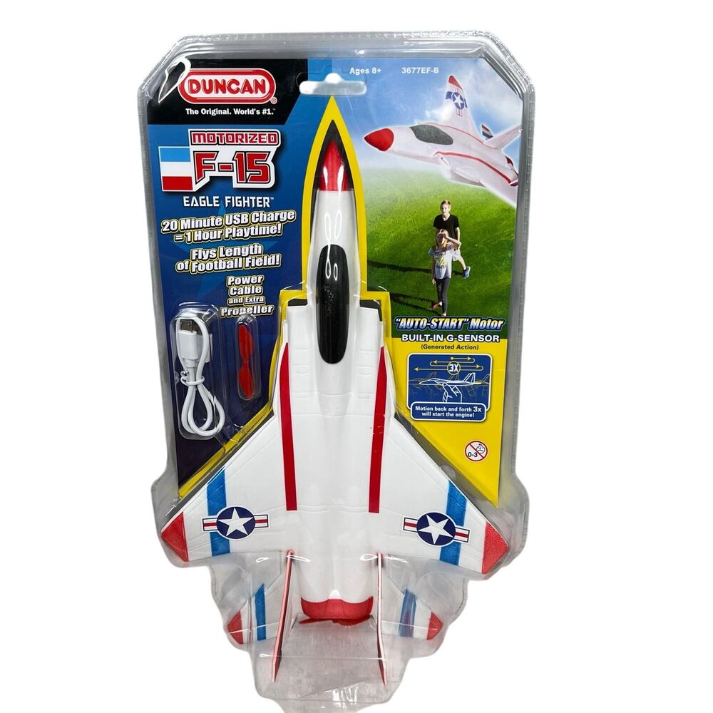 Duncan Motorized F-15 Eagle Fighter Airplane Plane USB Charge G Sensor NIP